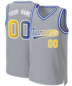 Custom Gray Royal-White Classic Gradient Fashion Tops Basketball Jersey