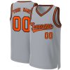Custom Gray Orange-Black Classic Tops Basketball Jersey