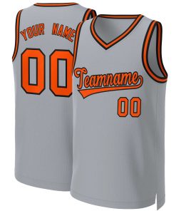 Custom Gray Orange-Black Classic Tops Basketball Jersey