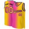 Custom Pink Yellow-Black Gradient Fashion Tops Basketball Jersey