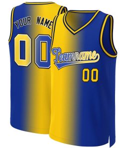Custom Royal Royal-White Gradient Fashion Tops Basketball Jersey