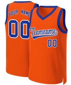 Custom Orange Royal-White Classic Tops Basketball Jersey