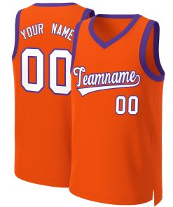 Custom Orange White-Purple Classic Tops Basketball Jersey