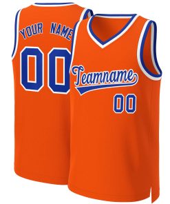 Custom Orange Royal-White Classic Tops Basketball Jersey