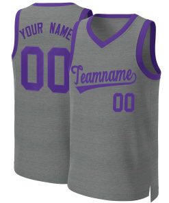 Custom Dark Gray Purple Classic Tops Basketball Jersey