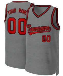 Custom Dark Gray Red-Black Classic Tops Basketball Jersey