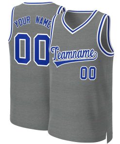 Custom Dark Gray Royal-White Classic Tops Basketball Jersey