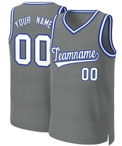 Custom Dark Gray White-Royal Classic Tops Basketball Jersey