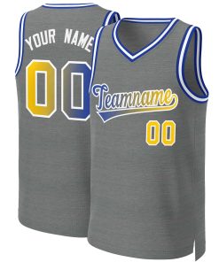 Custom Dark Gray Royal-White Classic Gradient Fashion Tops Basketball Jersey