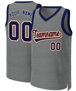 Custom Dark Gray Navy-Orange Classic Tops Basketball Jersey