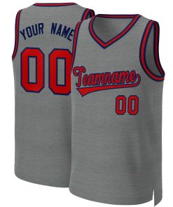 Custom Dark Gray Red-Navy Classic Tops Basketball Jersey