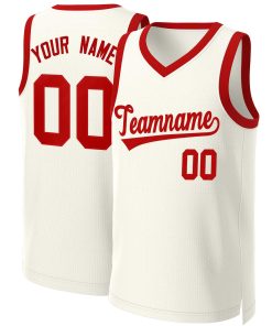 Custom Khaki Red Classic Tops Basketball Jersey