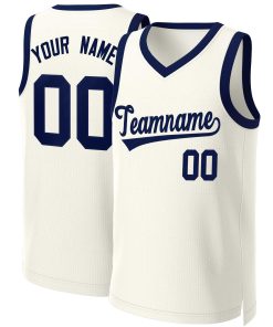 Custom Khaki Navy Classic Tops Basketball Jersey