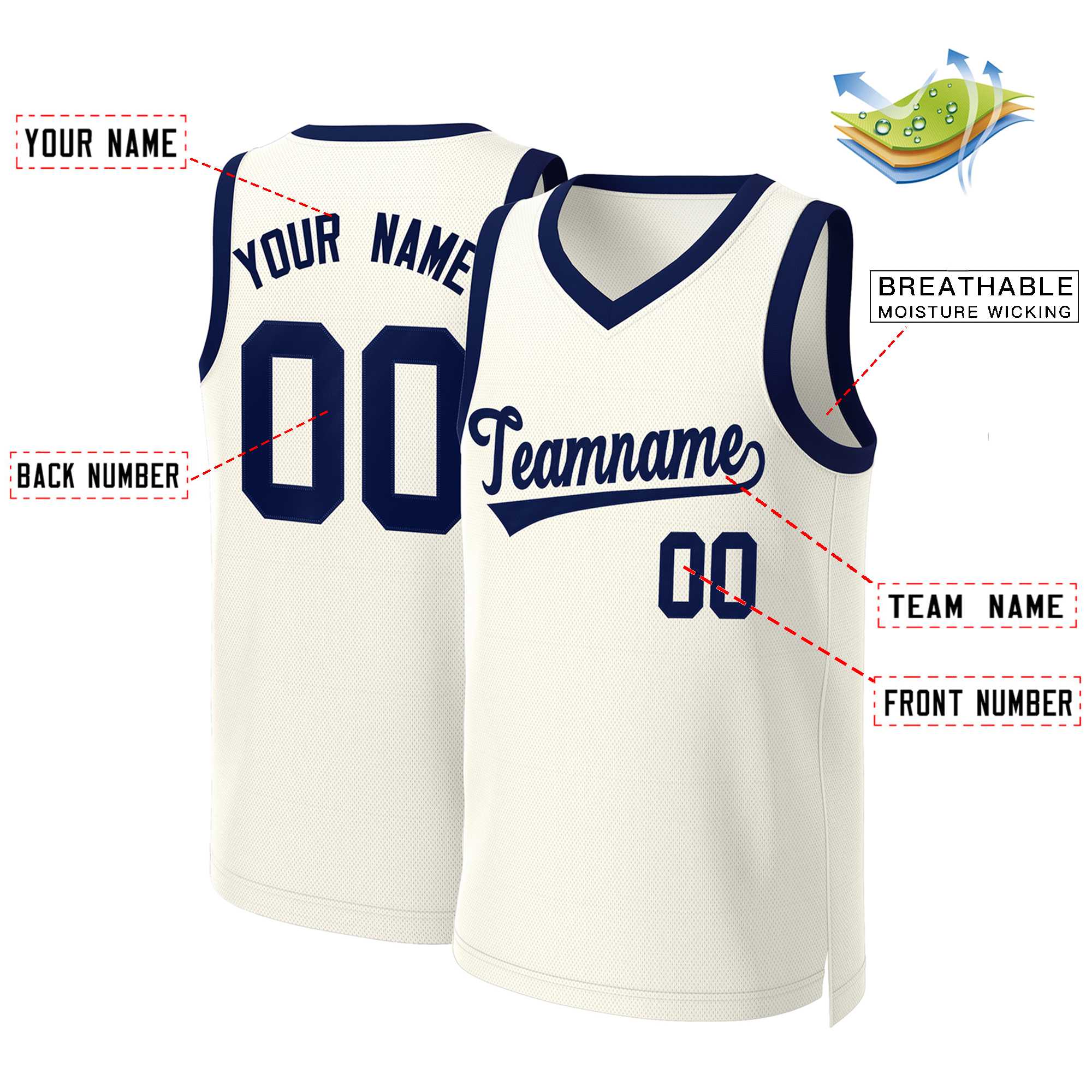 Custom Khaki Navy Classic Tops Basketball Jersey - Image 2