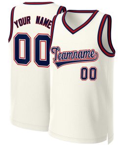 Custom Khaki Navy-White Classic Tops Basketball Jersey