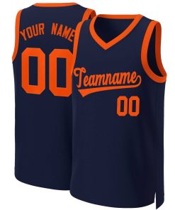 Custom Navy Orange Classic Tops Basketball Jersey