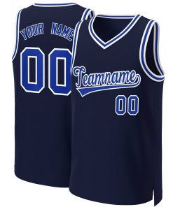 Custom Navy Royal-White Classic Tops Basketball Jersey