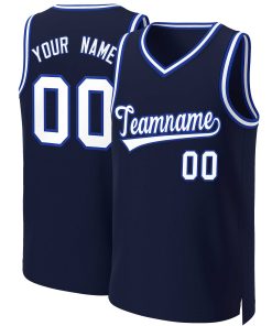 Custom Navy White-Royal Classic Tops Basketball Jersey