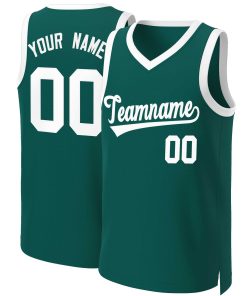 Custom Aqua White Classic Tops Basketball Jersey