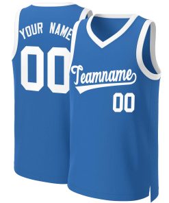 Custom Blue White Classic Tops Basketball Jersey