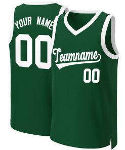 Custom Green White Classic Tops Basketball Jersey