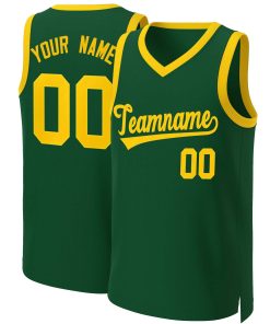 Custom Green Gold Classic Tops Basketball Jersey