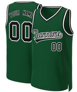 Custom Green Black-White Classic Tops Basketball Jersey