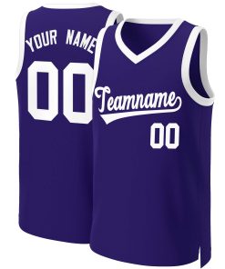 Custom Purple White Classic Tops Basketball Jersey