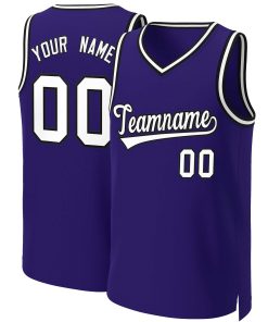 Custom Purple White-Black Classic Tops Basketball Jersey