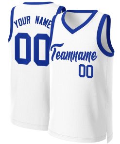 Custom White Royal Classic Tops Basketball Jersey