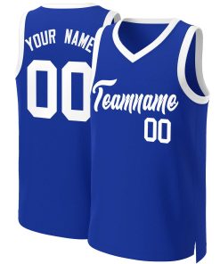 Custom Royal White Classic Tops Basketball Jersey
