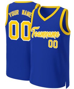 Custom Royal Yellow-White Classic Tops Basketball Jersey