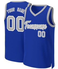 Custom Royal Gray-White Classic Tops Basketball Jersey