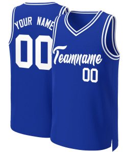 Custom Royal White Classic Tops Basketball Jersey