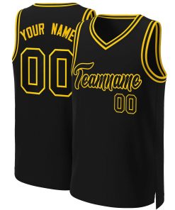 Custom Black Black-Yellow Classic Tops Basketball Jersey