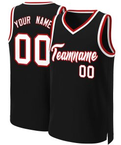 Custom Black White-Red Classic Tops Basketball Jersey