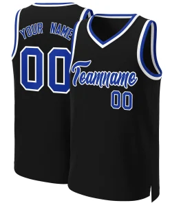 Custom Black Royal-White Classic Tops Basketball Jersey