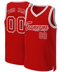 Custom Red Red-White Classic Tops Basketball Jersey