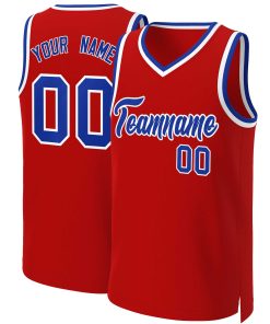 Custom Red Royal-White Classic Tops Basketball Jersey