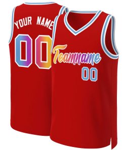 Custom Red Yellow-White Classic Gradient Fashion Tops Basketball Jersey