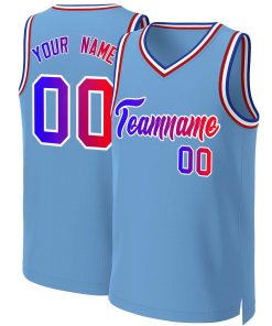 Custom Light Blue Blue-White Classic Gradient Fashion Tops Basketball Jersey
