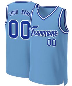 Custom Light Blue Royal-White Classic Tops Basketball Jersey