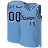 Custom Light Blue Navy-White Classic Tops Basketball Jersey