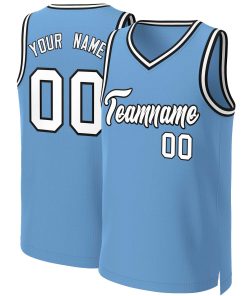 Custom Light Blue White-Black Classic Tops Basketball Jersey