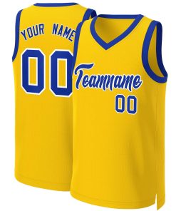 Custom Yellow Royal-White Classic Tops Basketball Jersey