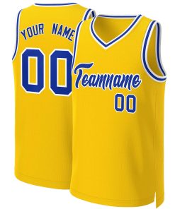Custom Yellow Royal-White Classic Tops Basketball Jersey