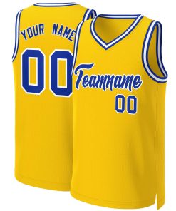 Custom Yellow Royal-White Classic Tops Basketball Jersey