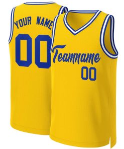 Custom Yellow Royal Classic Tops Basketball Jersey