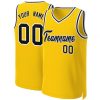 Custom Yellow Black-White Classic Tops Basketball Jersey