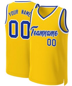 Custom Yellow Royal-White Classic Tops Basketball Jersey